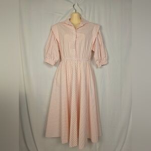Vintage Hillary Fashions Pink Striped Women's Dress